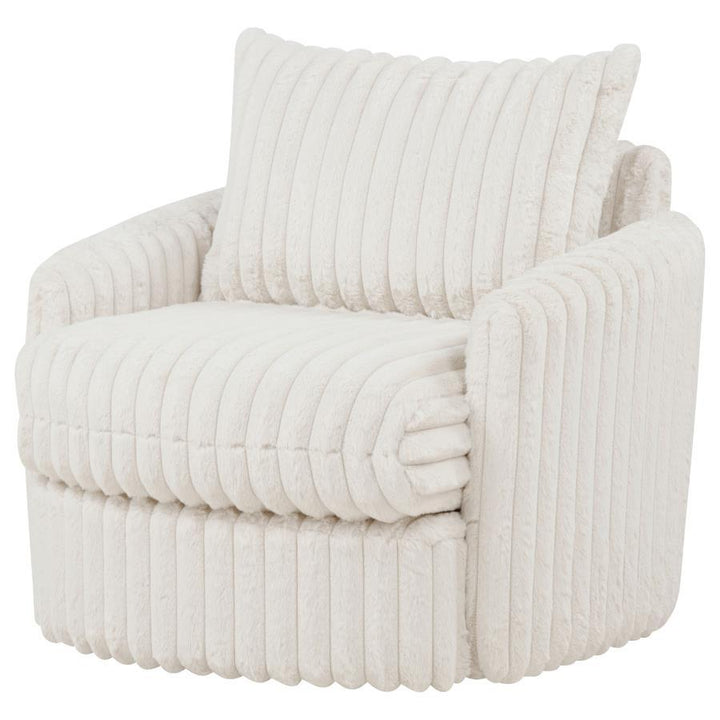 Sarco - Corduroy Upholstered Swivel Accent Arm Chair