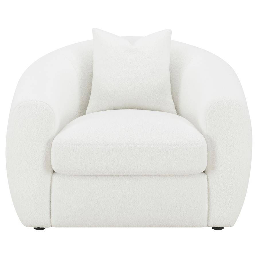 Isabella Faux Sheepskin Upholstered Accent Chair Natural - Ivory
