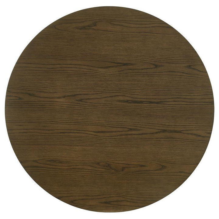 Ottowa - Round Wood Dining Table With Shelf - Brown