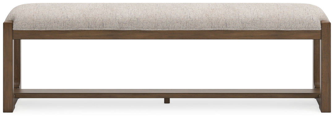 Cabalynn - Large Uph Dining Room Bench - Oatmeal / Light Brown