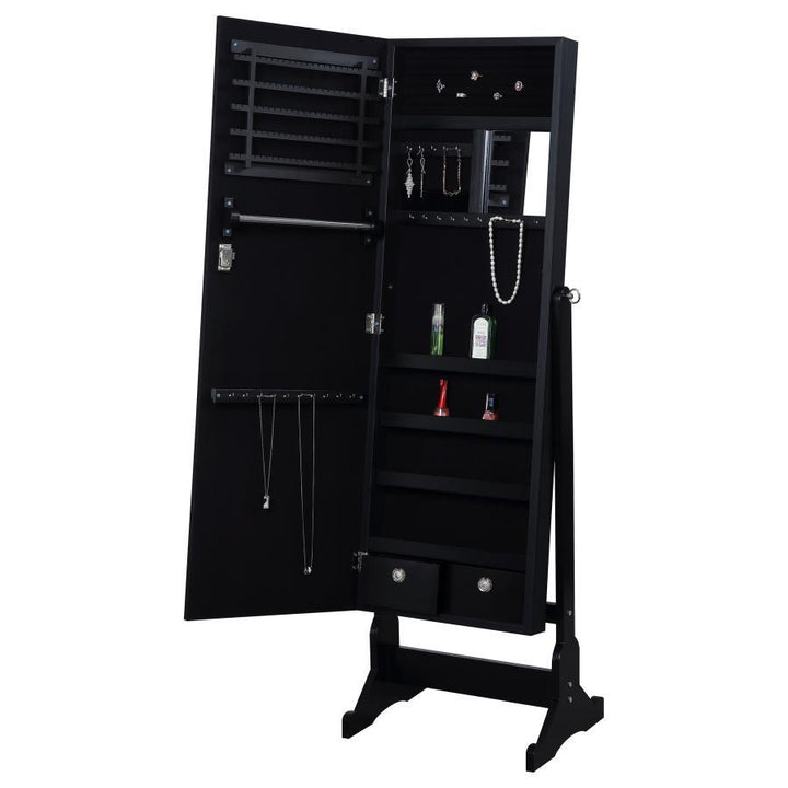 Tutuola - Cheval Mirror With Jewelry Storage - Black
