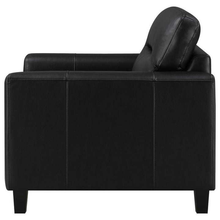 Scotland - Faux Leather Upholstered Track Arm Chair
