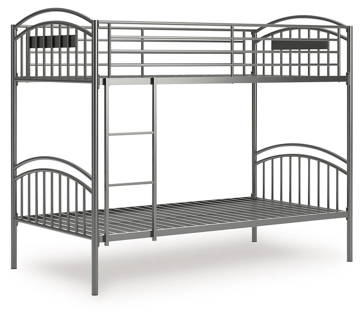 Lanceburg - Twin/Twin Bunk Bed With Ladder - Gray