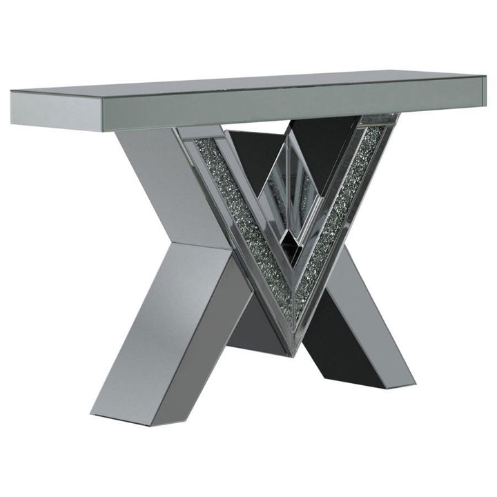 Taffeta - Glass Top Mirrored Acrylic Table