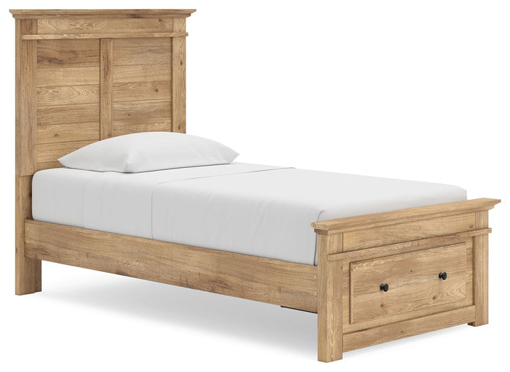 Makidern - Panel Storage Bed With Storage Footboard