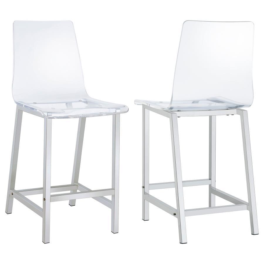 Juelia Chrome Stools (Set of 2)