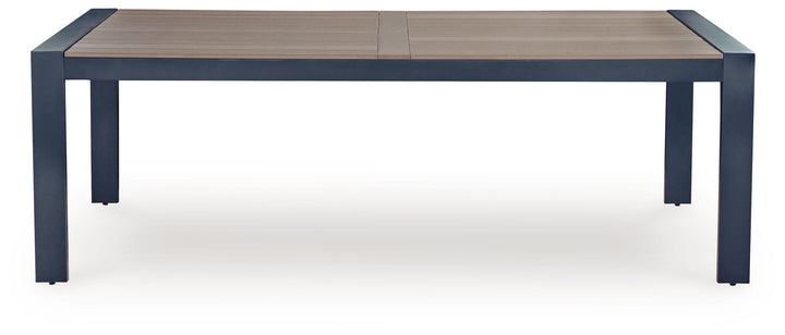 East Beach - Rectangular Dining Table With Umbrella Option - Blue