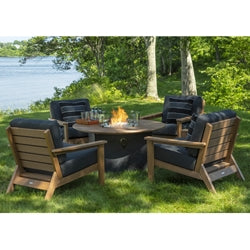 Seaside Casual Dex Club Chair and Fire Table Set