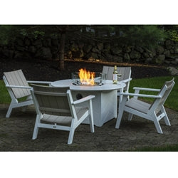 Seaside Casual MAD Chat Chair and Fire Table Set for 4