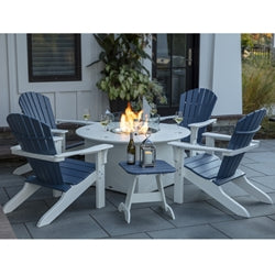 Seaside Casual Adirondack Shellback Fire Pit Set