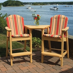Seaside Casual Adirondack Shellback Bar Chair Tete-A-Tete Set