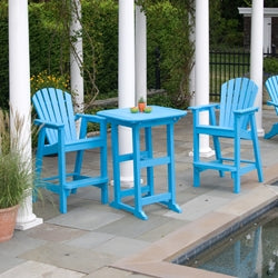 Seaside Casual Adirondack Shellback Bar Chair HDPE Patio Set