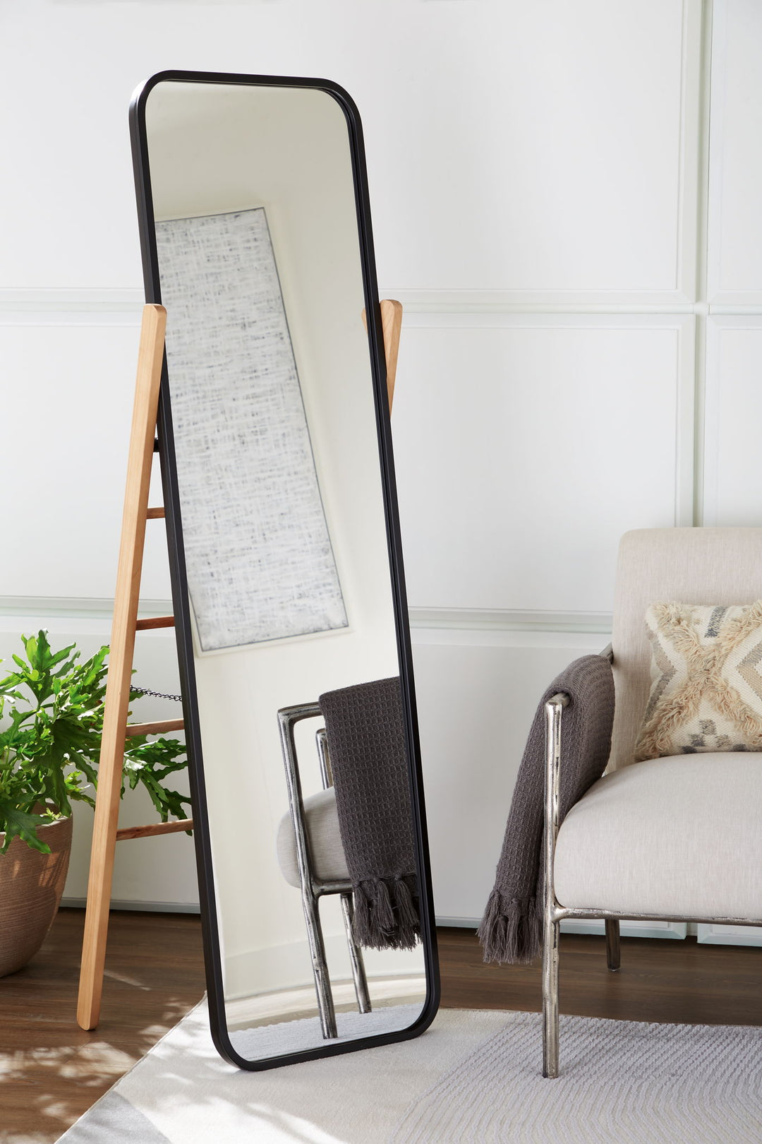 Bronick - Floor Mirror - Black / Brown