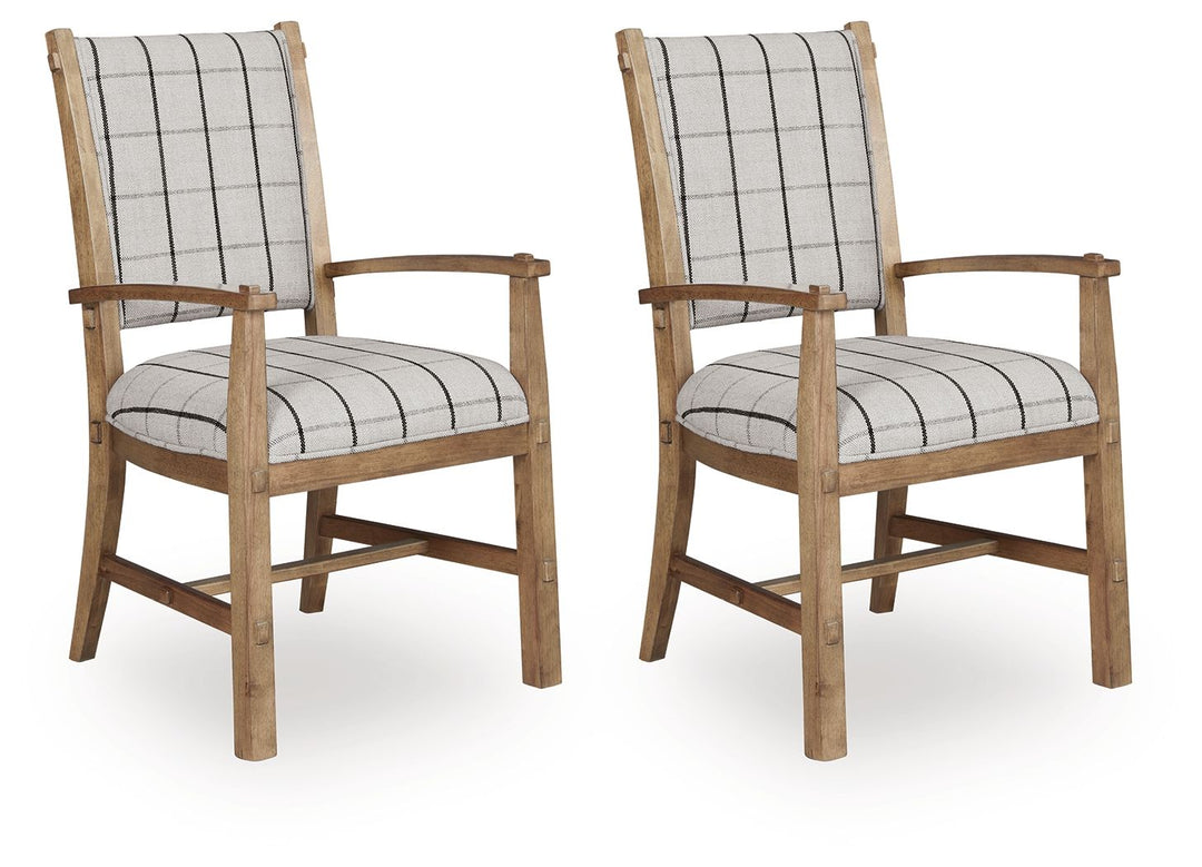 Ridgester - Dining Upholstered Arm Chair (Set of 2) - Light Brown
