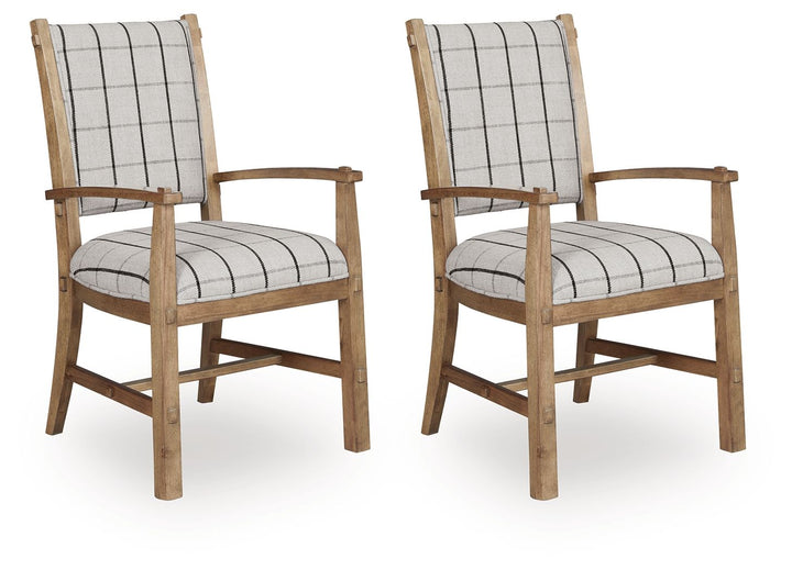 Ridgester - Dining Upholstered Arm Chair (Set of 2) - Light Brown