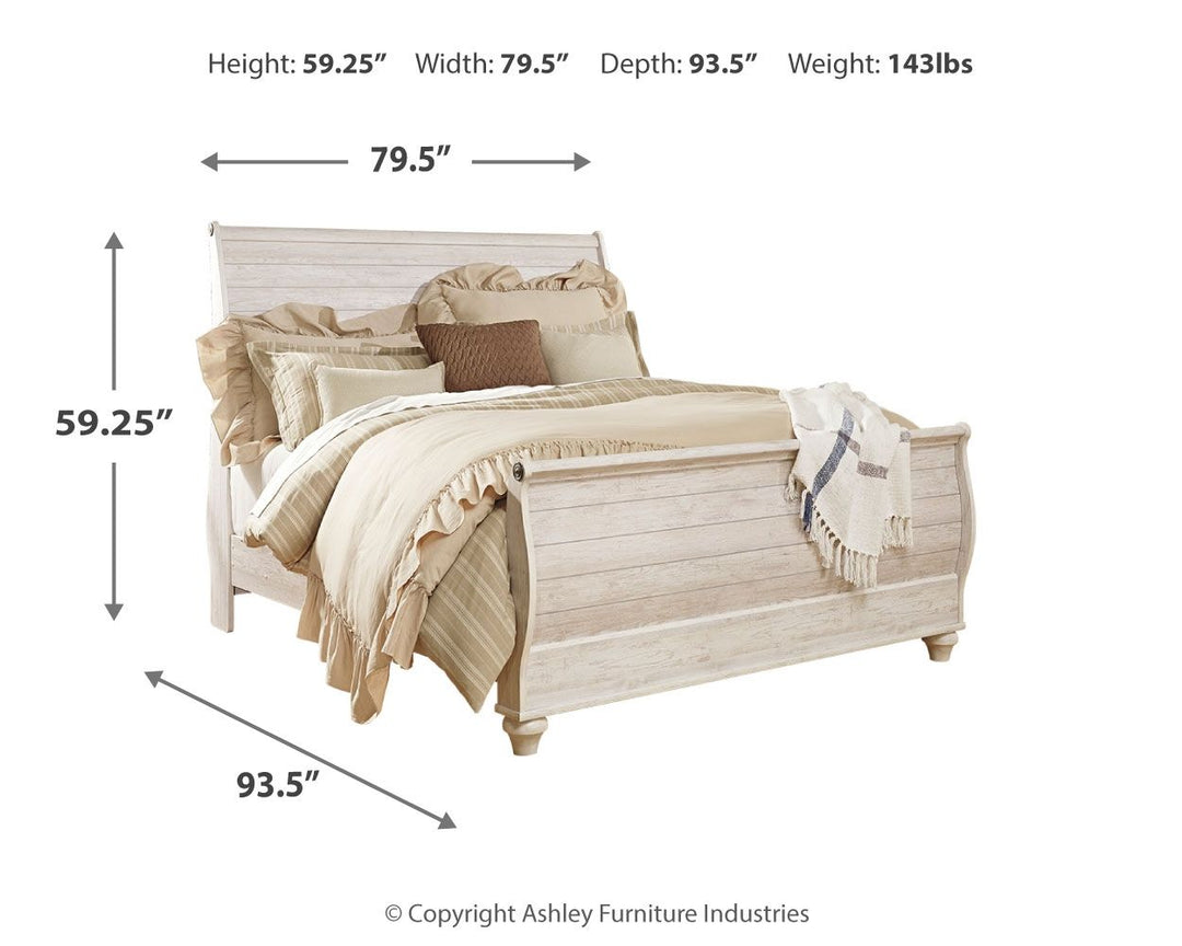 Willowton - Sleigh Bed