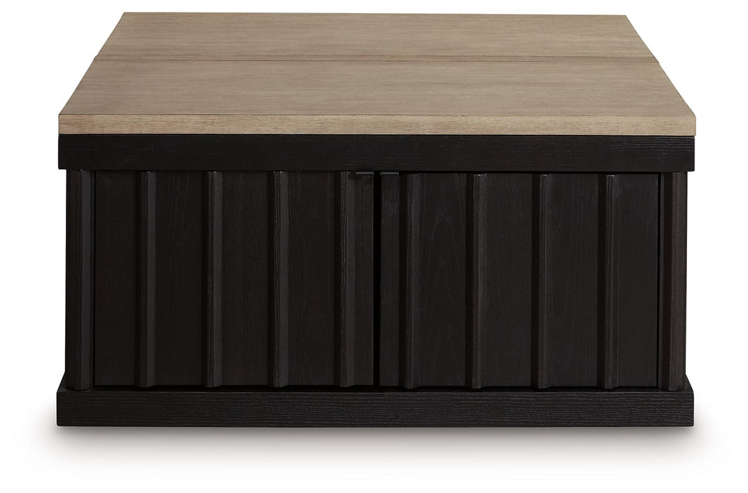 Rylandyn - Lift Top Cocktail Table - Black / Light Brown