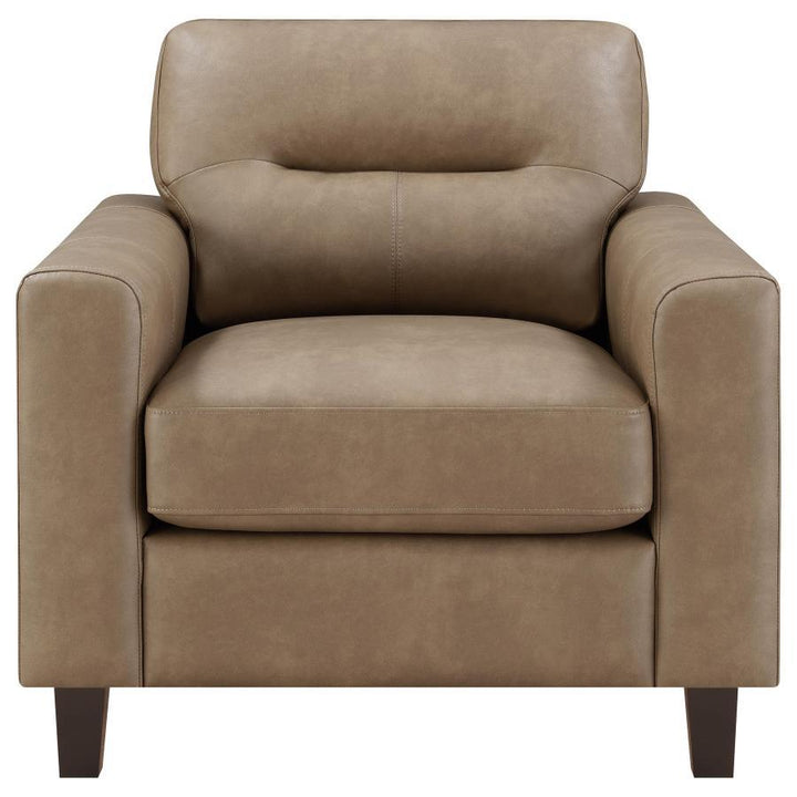 Scotland - Faux Leather Upholstered Track Arm Chair