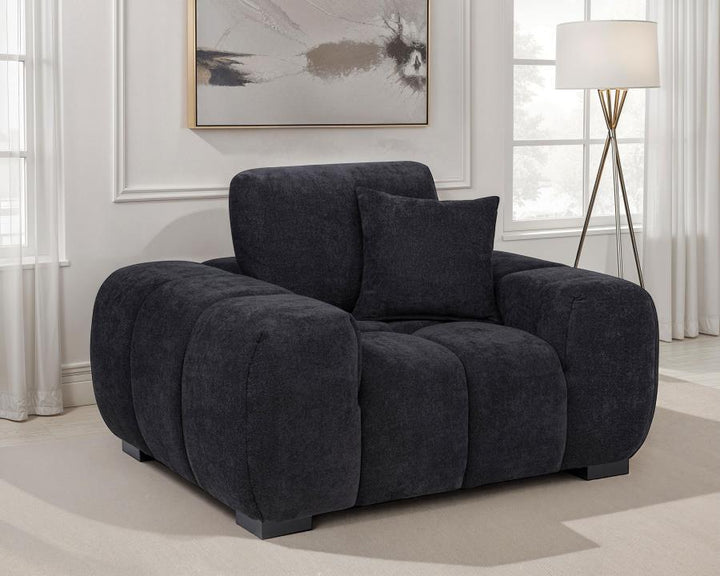 Octavia - Fabric Upholstered Track Arm Accent Chair