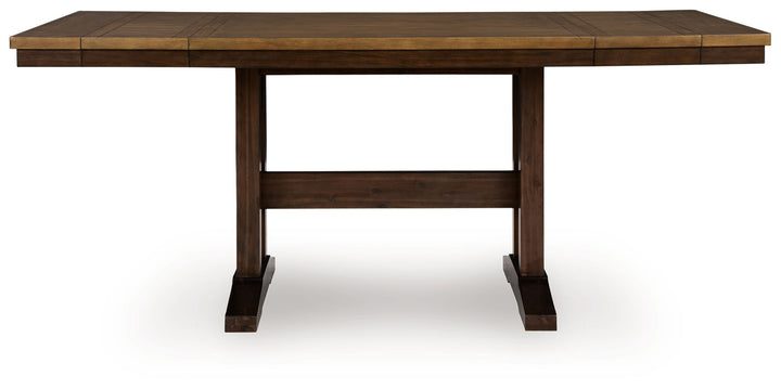 Rylandeen - Rectangular Dining Room Counter Height Extension Table - Light Brown / Dark Brown