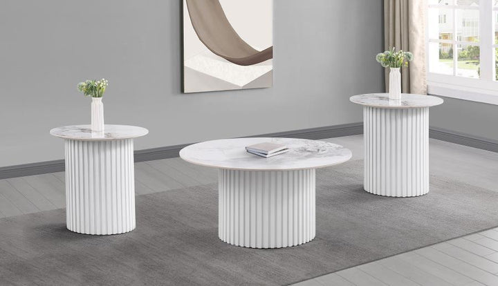 Rowena - Faux Marble Coffee Table Set