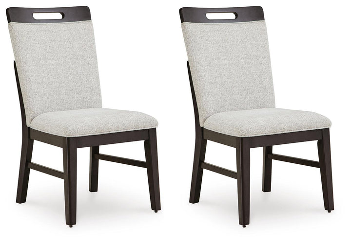Neymorton - Dining Upholstered Side Chair (Set of 2) - Light Gray / Brown