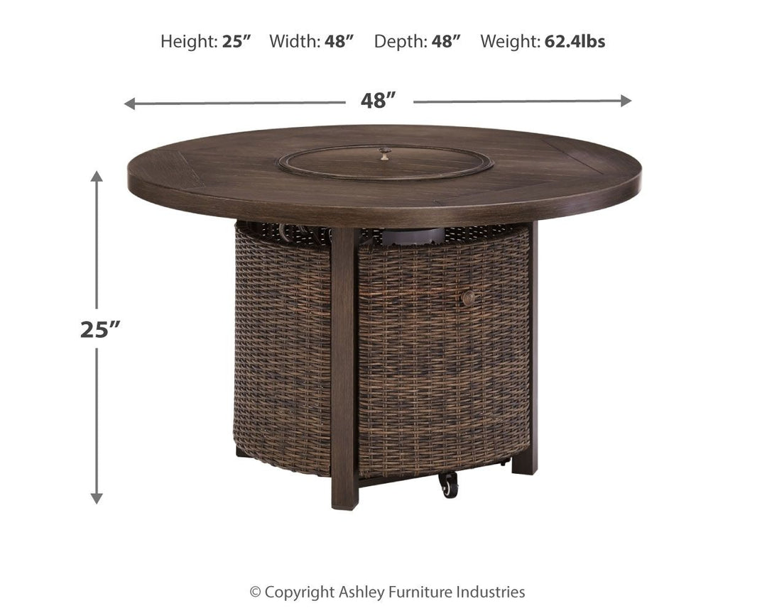 Paradise Trail - Medium Brown - Round Fire Pit Table