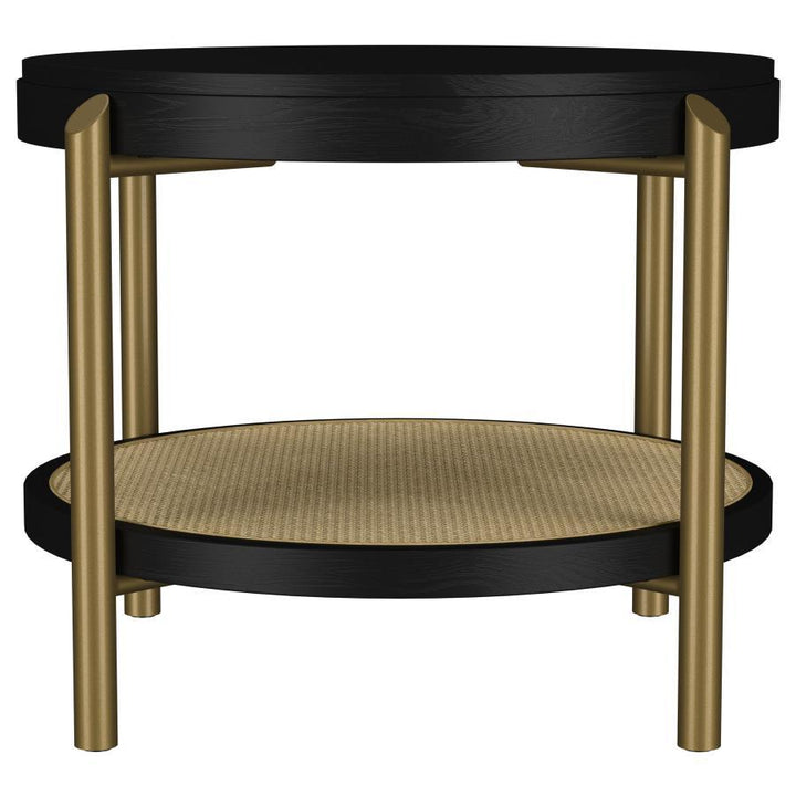 Arini - Round End Side Table With Storage Shelf
