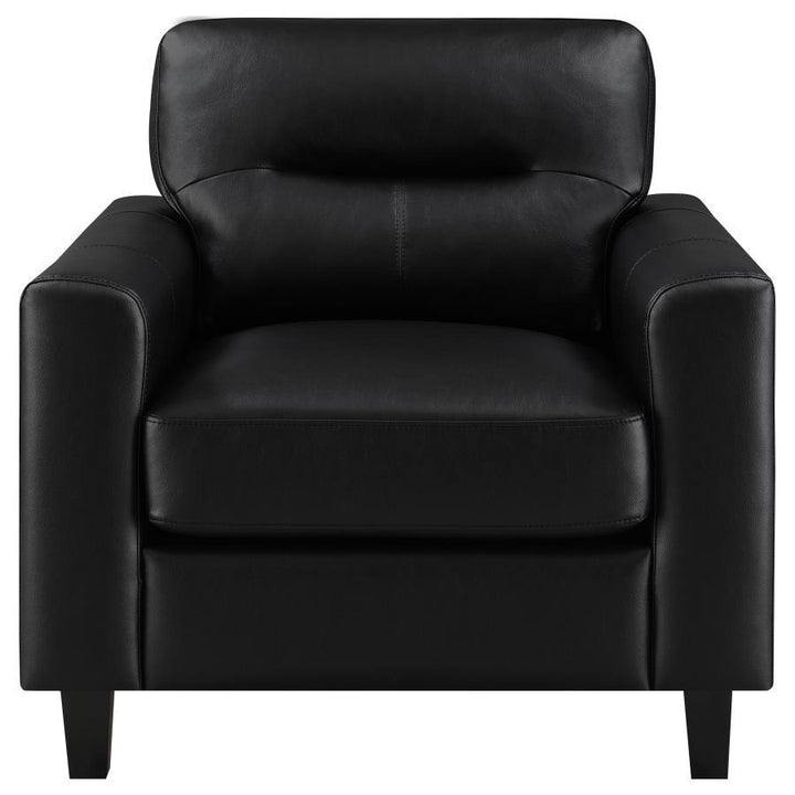 Scotland - Faux Leather Upholstered Track Arm Chair