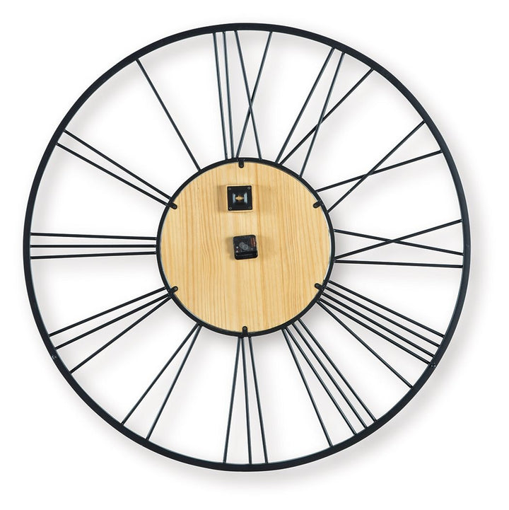 Brockett - Wall Clock - Black / Natural