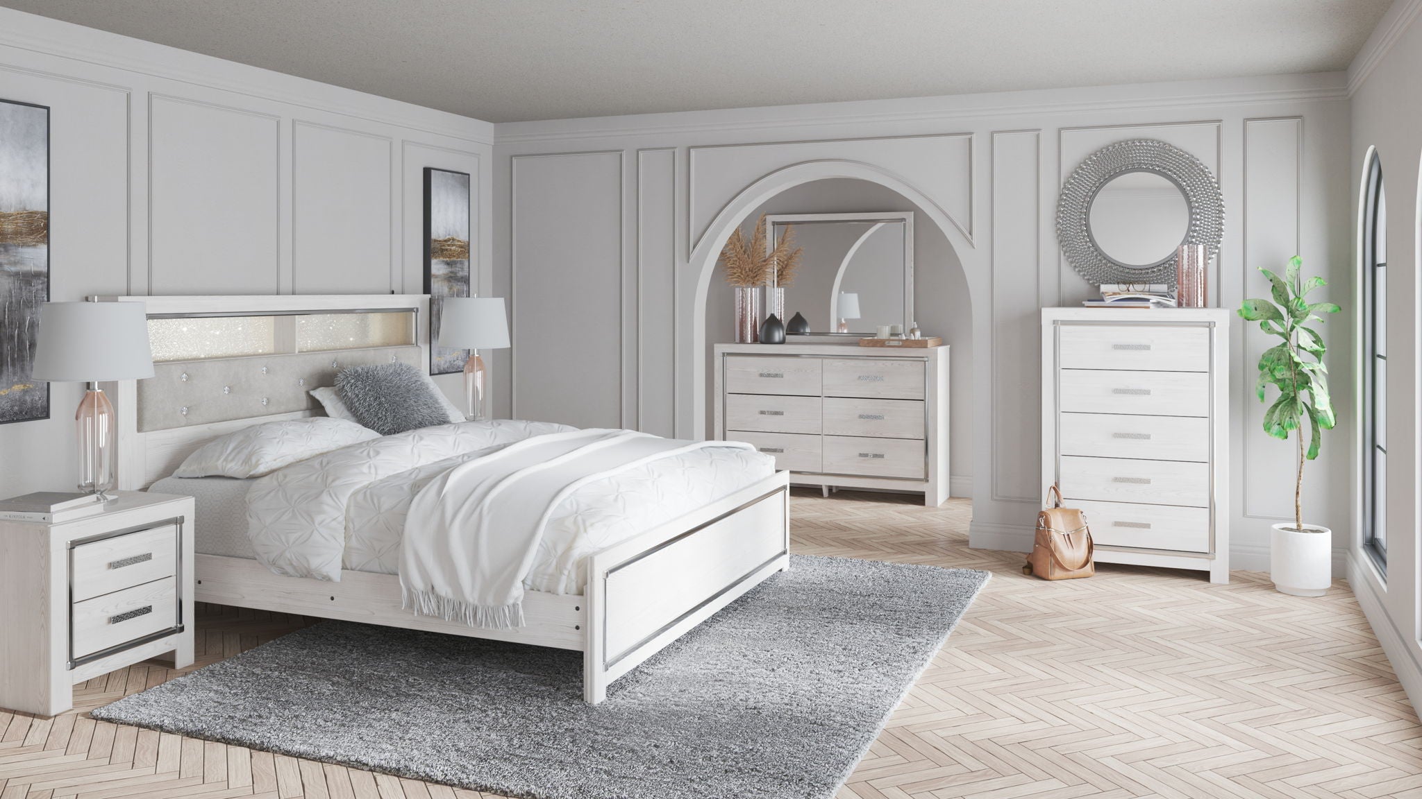 Altyra - Dresser, Mirror, Panel Bookcase Bed – Mel's Furniture